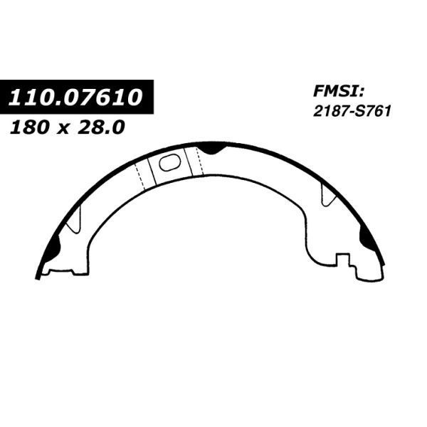Centric Parts Centric Brake Shoes, 111.07610 111.07610